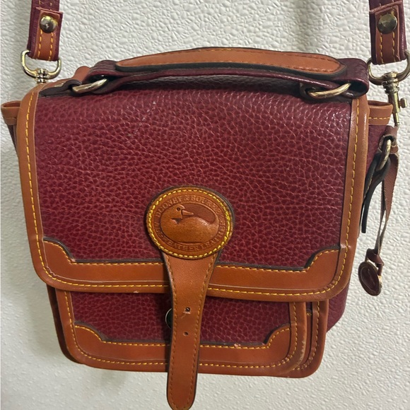 Classic Brown and Red Leather Dooney & Bourke Bag - Picture 1 of 6